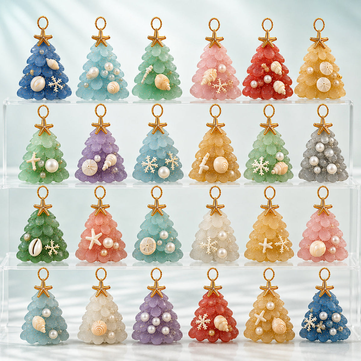 Sea Glass Christmas Tree Ornament Advent Calendar