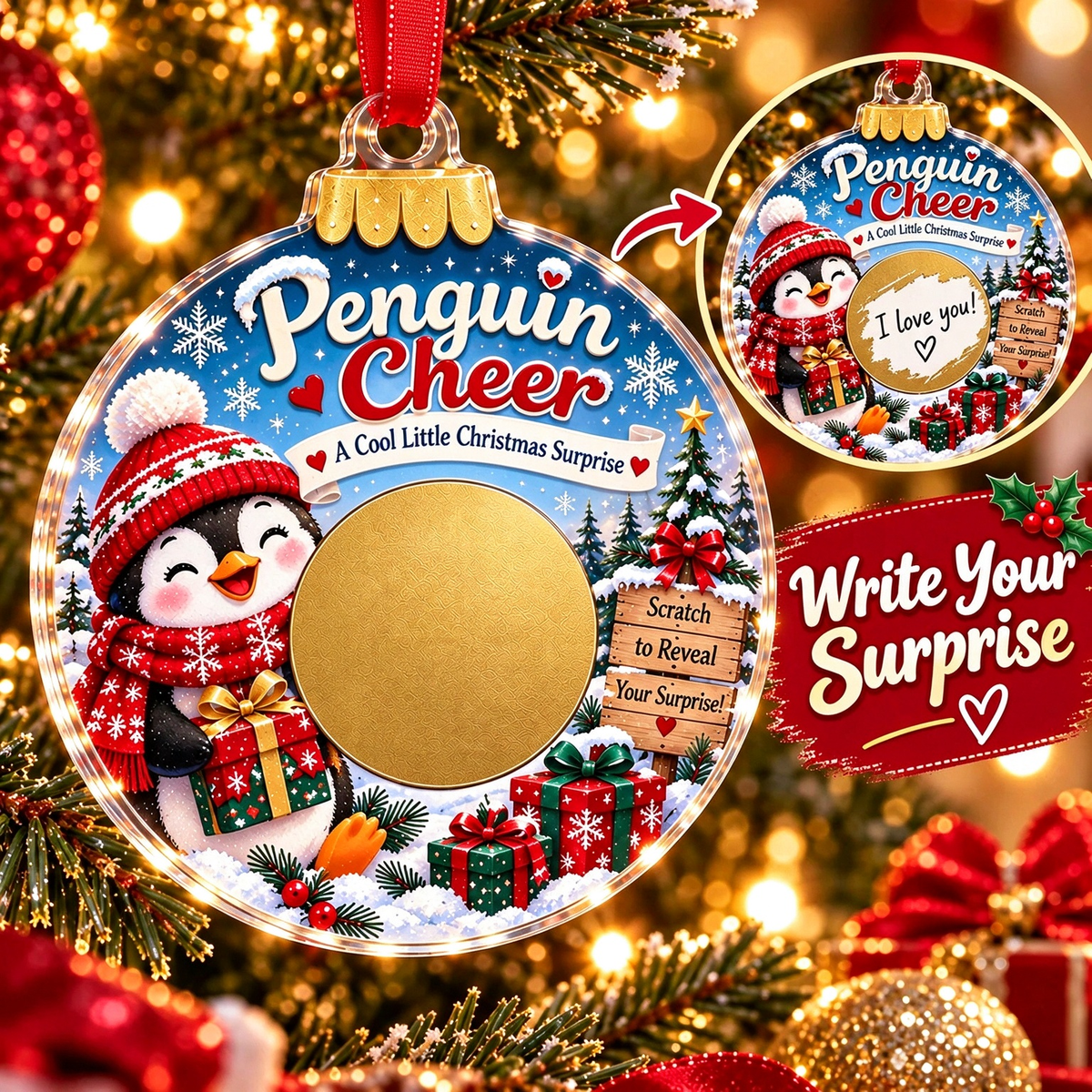 🎄 Scratch to Reveal Your Surprise! DIY Secret Message Christmas Ornament 🎁