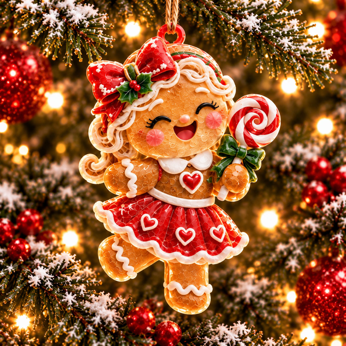 6-Piece Gingerbread Christmas Ornament Collection – Adorable  Gingerbread Family, Couple & Holiday Characters | Festive Christmas Tree Hanging Decorations, Sweet Family Keepsake Gifts