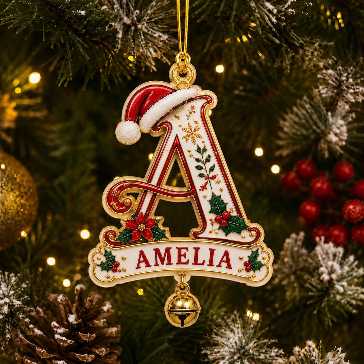 🔥Hot Sale🔥 - Personalized Christmas Initial Ornament – Custom Name & Family Keepsake