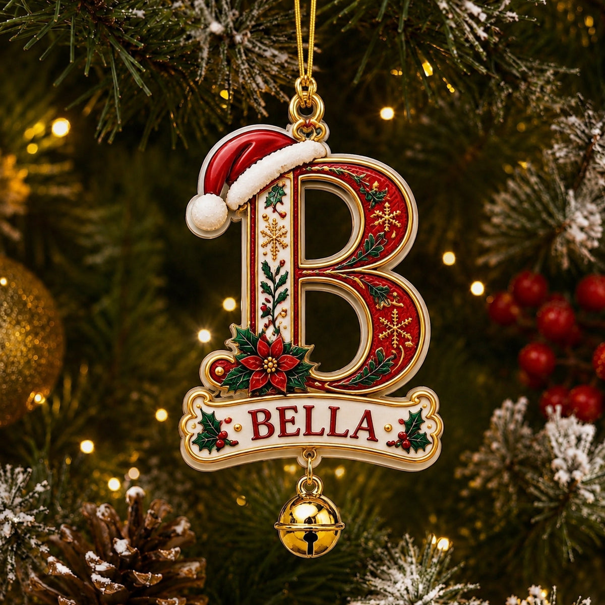 🔥Hot Sale🔥 - Personalized Christmas Initial Ornament – Custom Name & Family Keepsake