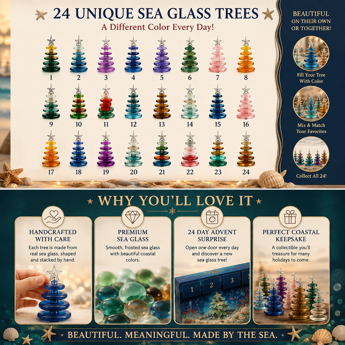 2026 Sea Glass Christmas Tree Advent Calendar