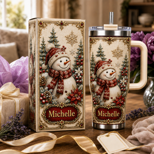 Personalized Snowman Christmas Tumbler