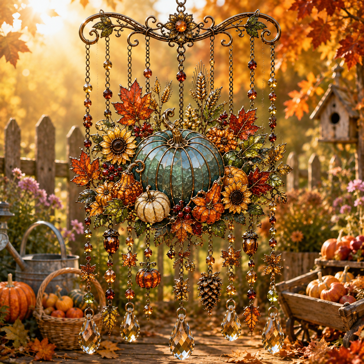 🍁 Autumn Blessing Fall Harvest Crystal Wind Chime
