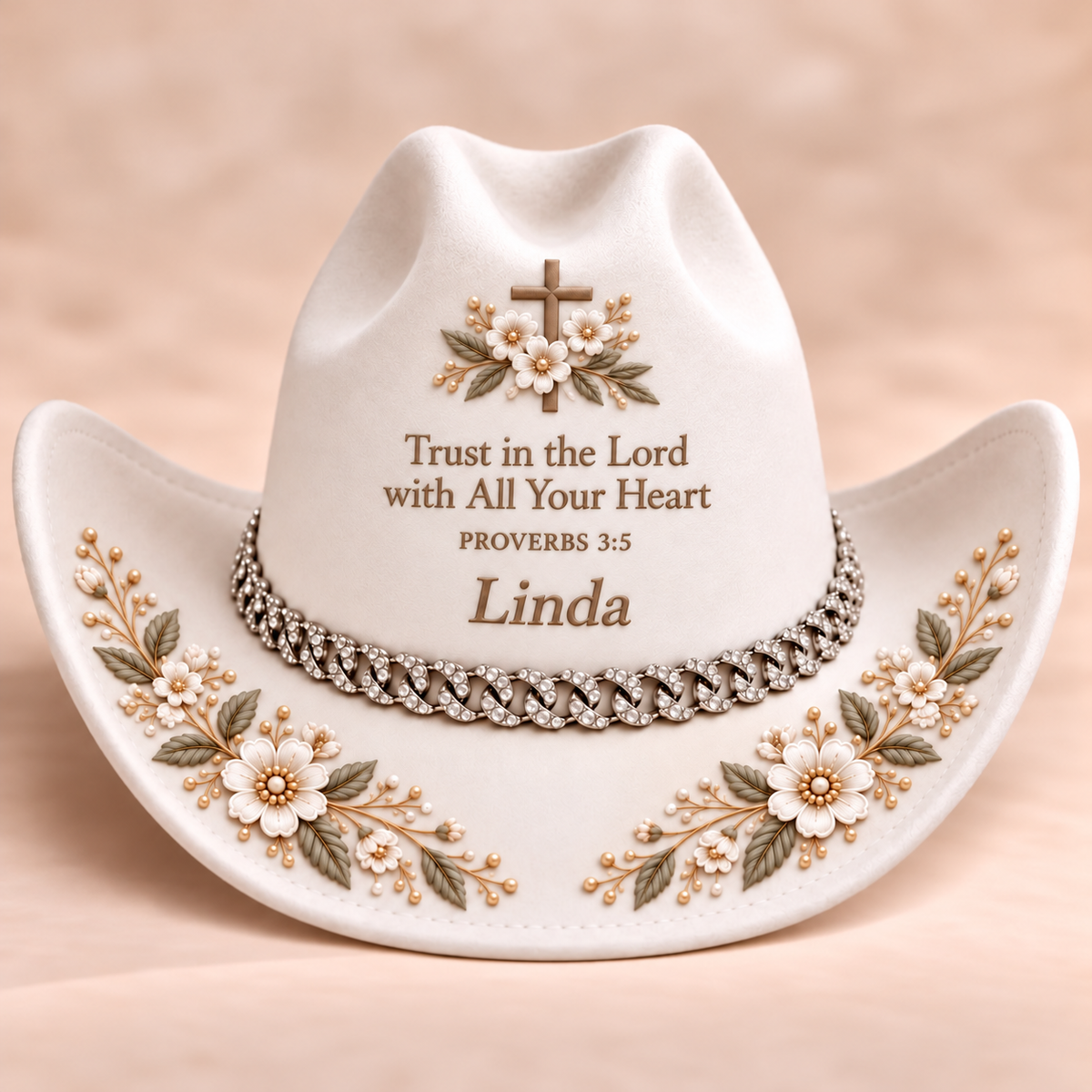✝️Personalized Name & Christian Bible Verse Cowgirl Hat – Wear Your Faith