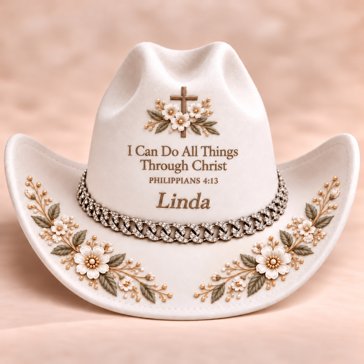 ✝️Personalized Name & Christian Bible Verse Cowgirl Hat – Wear Your Faith