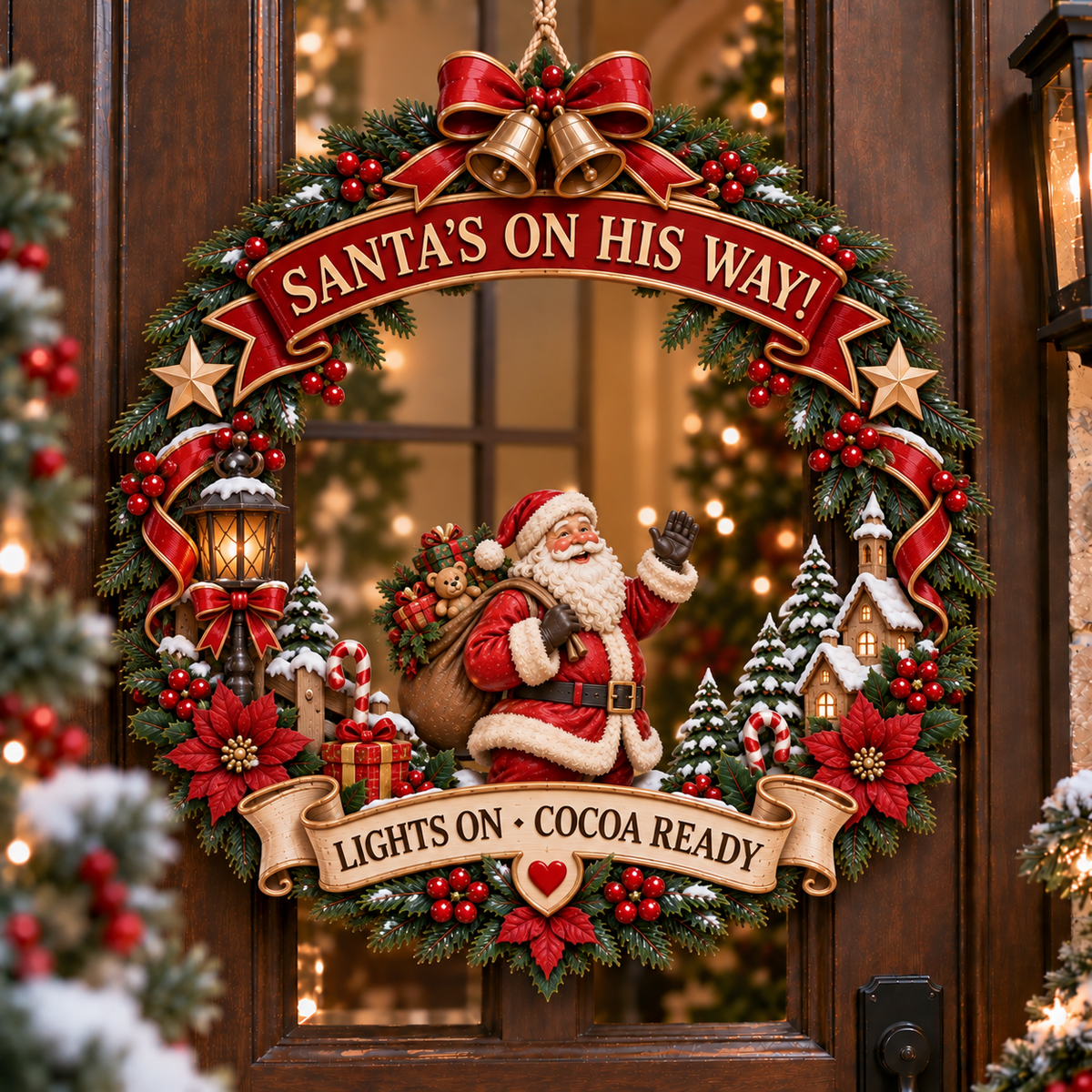 Santa Christmas Wooden Door Hanger🎅