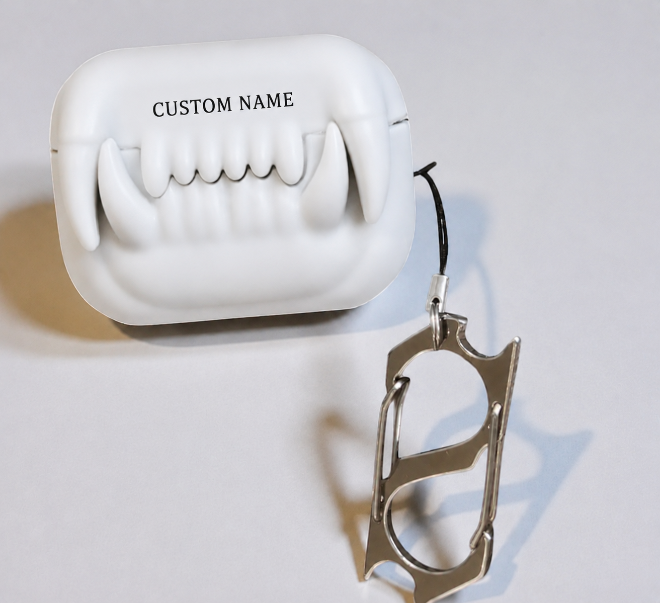 🦷 Custom Name Saber Tooth Silicone AirPods Case – Bold Style Meets Ultimate Protection
