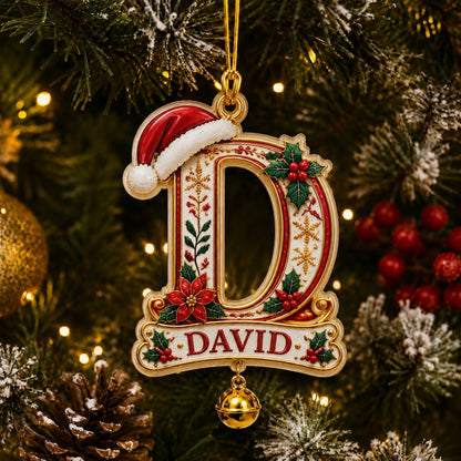🔥Hot Sale🔥 - Personalized Christmas Initial Ornament – Custom Name & Family Keepsake