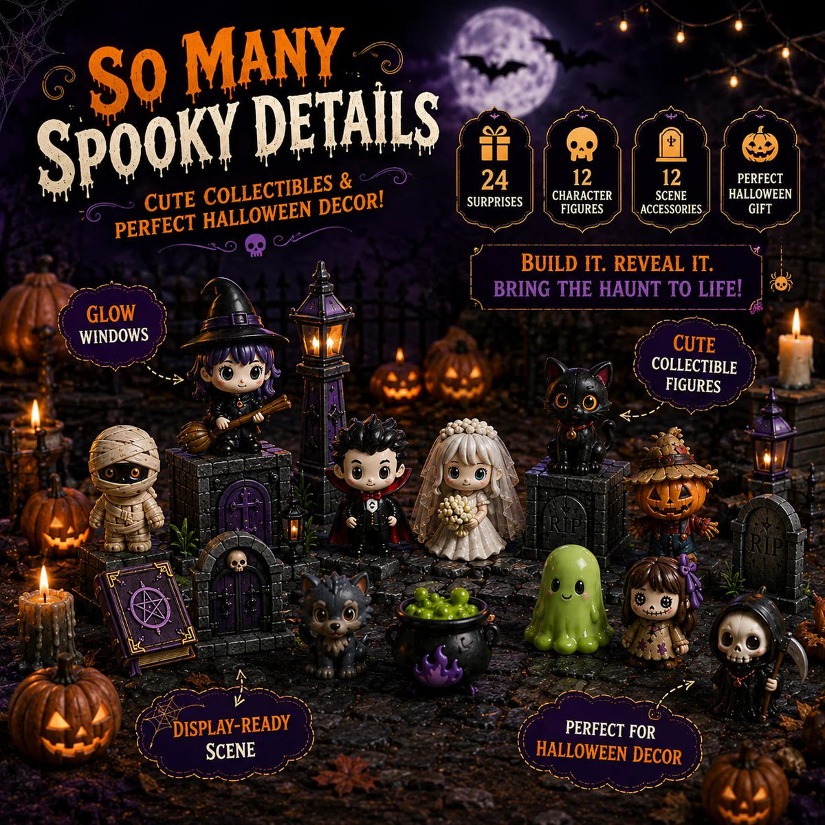 🏚️🎃Haunted House Build-Up Blind Box – 24 Days of Spooky Surprises