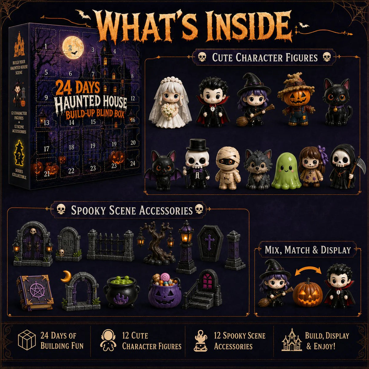 🏚️🎃Haunted House Build-Up Blind Box – 24 Days of Spooky Surprises