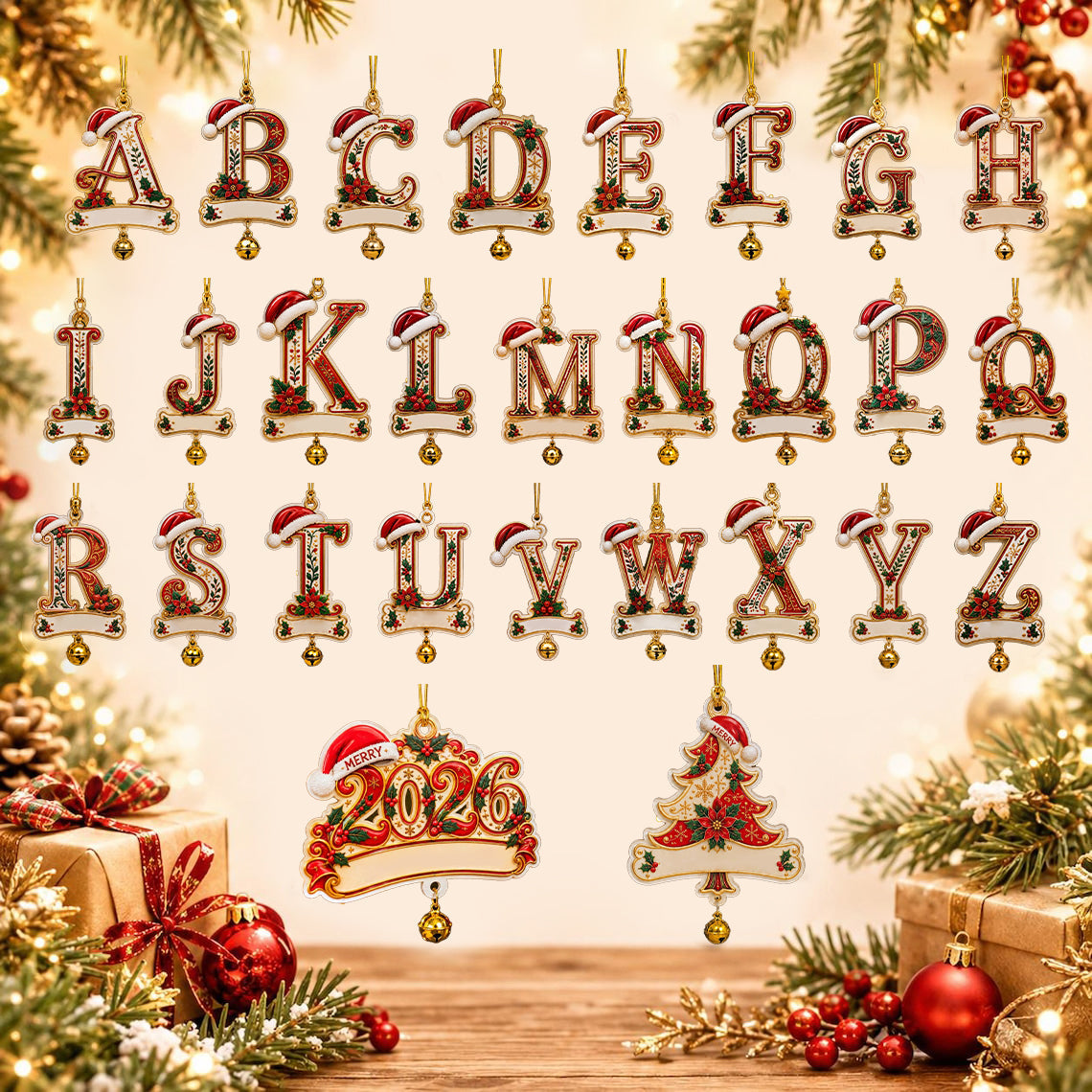 🔥Hot Sale🔥 - Personalized Christmas Initial Ornament – Custom Name & Family Keepsake