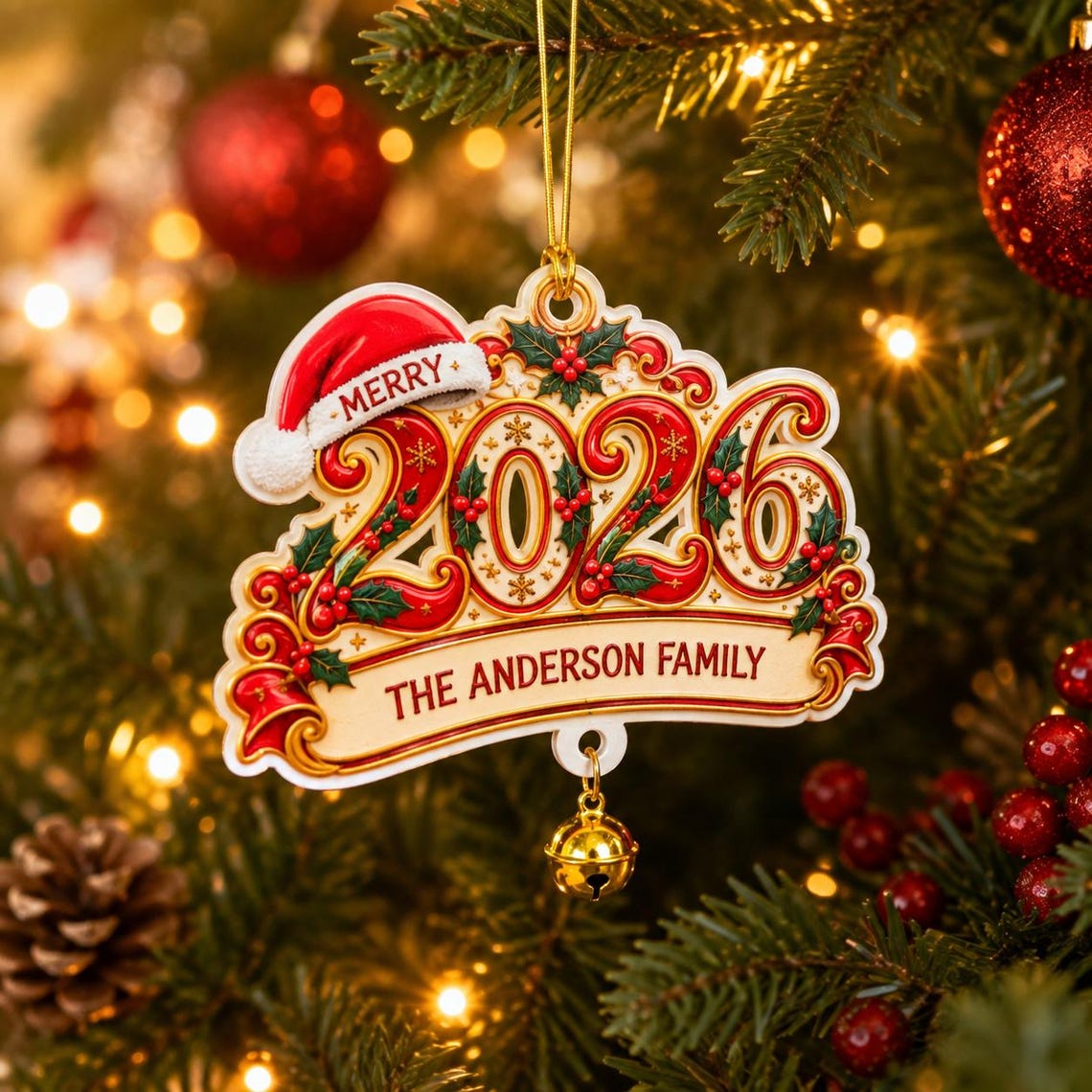 🔥Hot Sale🔥 - Personalized Christmas Initial Ornament – Custom Name & Family Keepsake