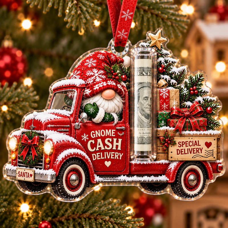 🎄 Gnome Christmas Cash Holder Ornament – Money Gift Holder