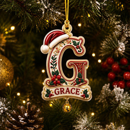 🔥Hot Sale🔥 - Personalized Christmas Initial Ornament – Custom Name & Family Keepsake