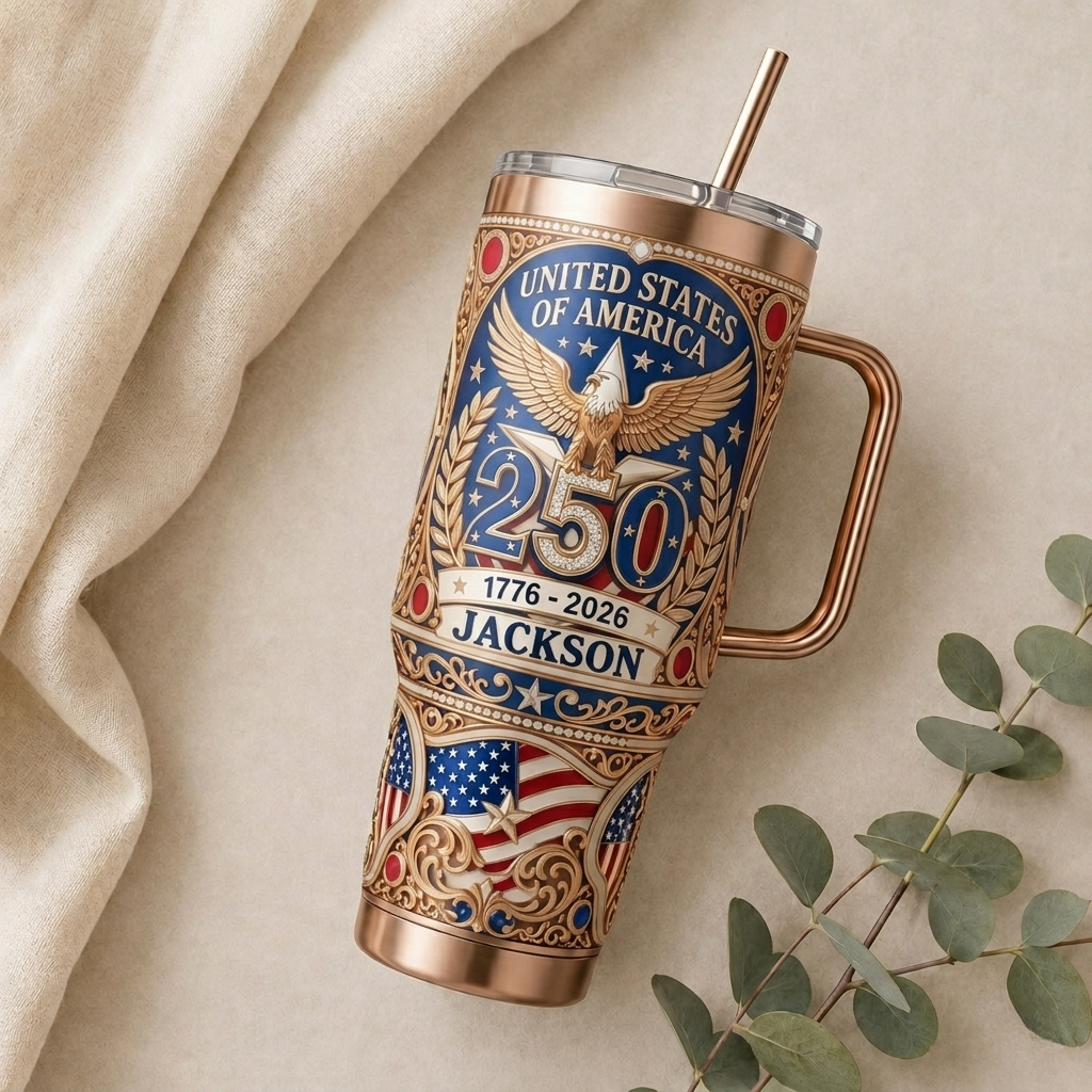 Personalized 250th Anniversary Patriotic Tumbler