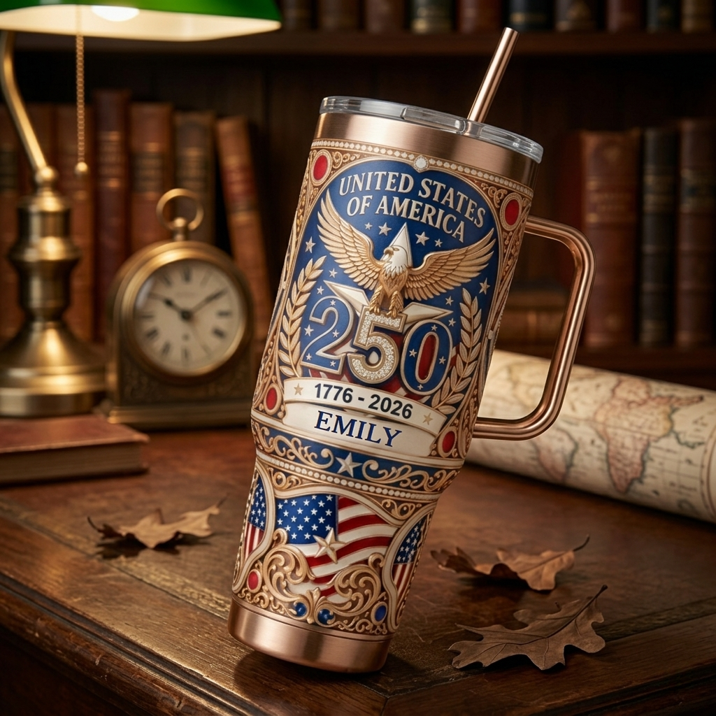 Personalized 250th Anniversary Patriotic Tumbler