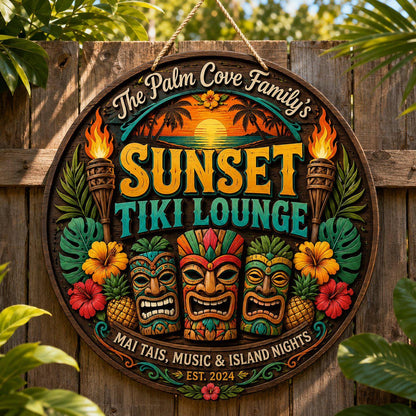 Custom Pool Bar Tiki Lounge Wooden Sign, Backyard Outdoor Bar Beach House Gift