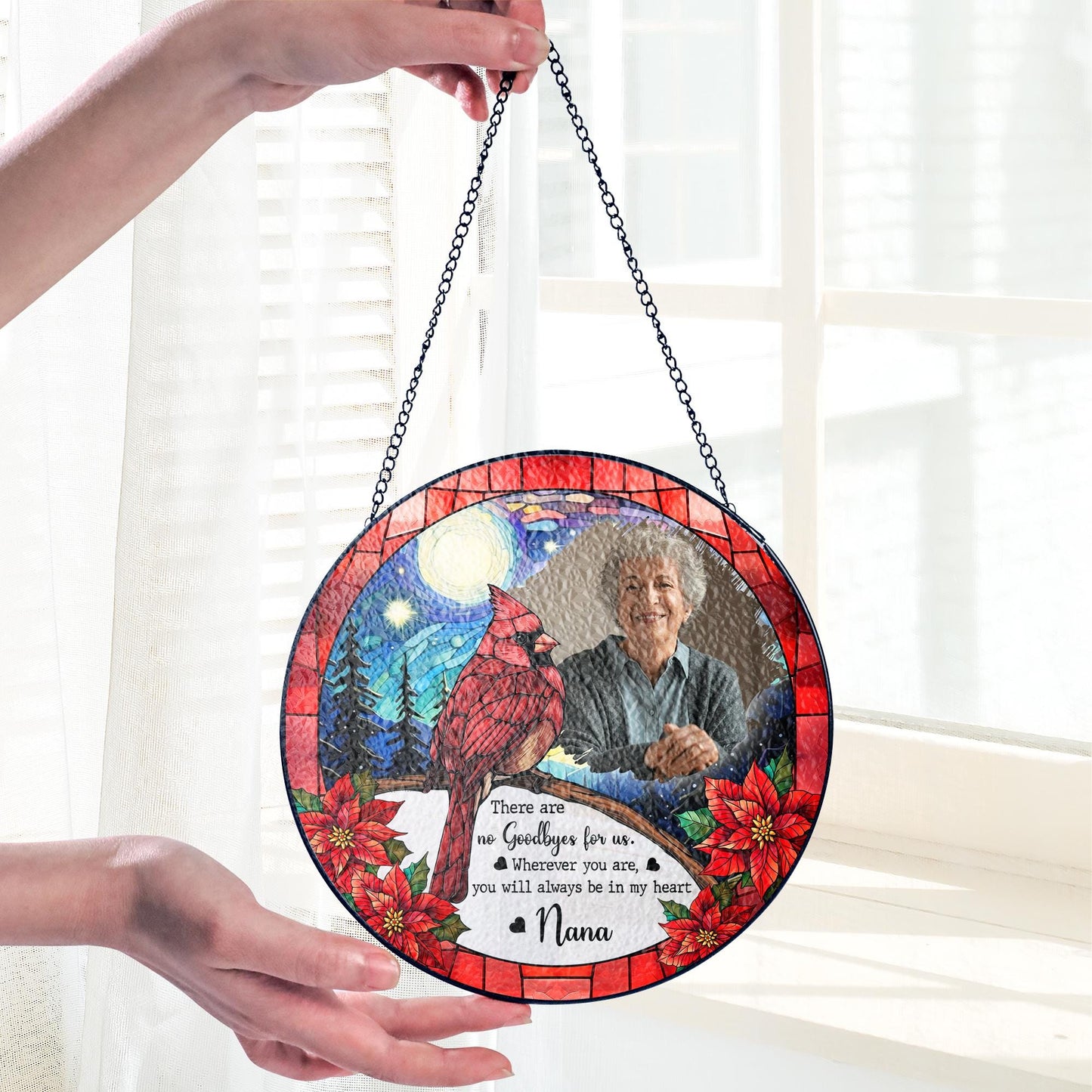 Custom Photo Memorial Cardinal Suncatcher