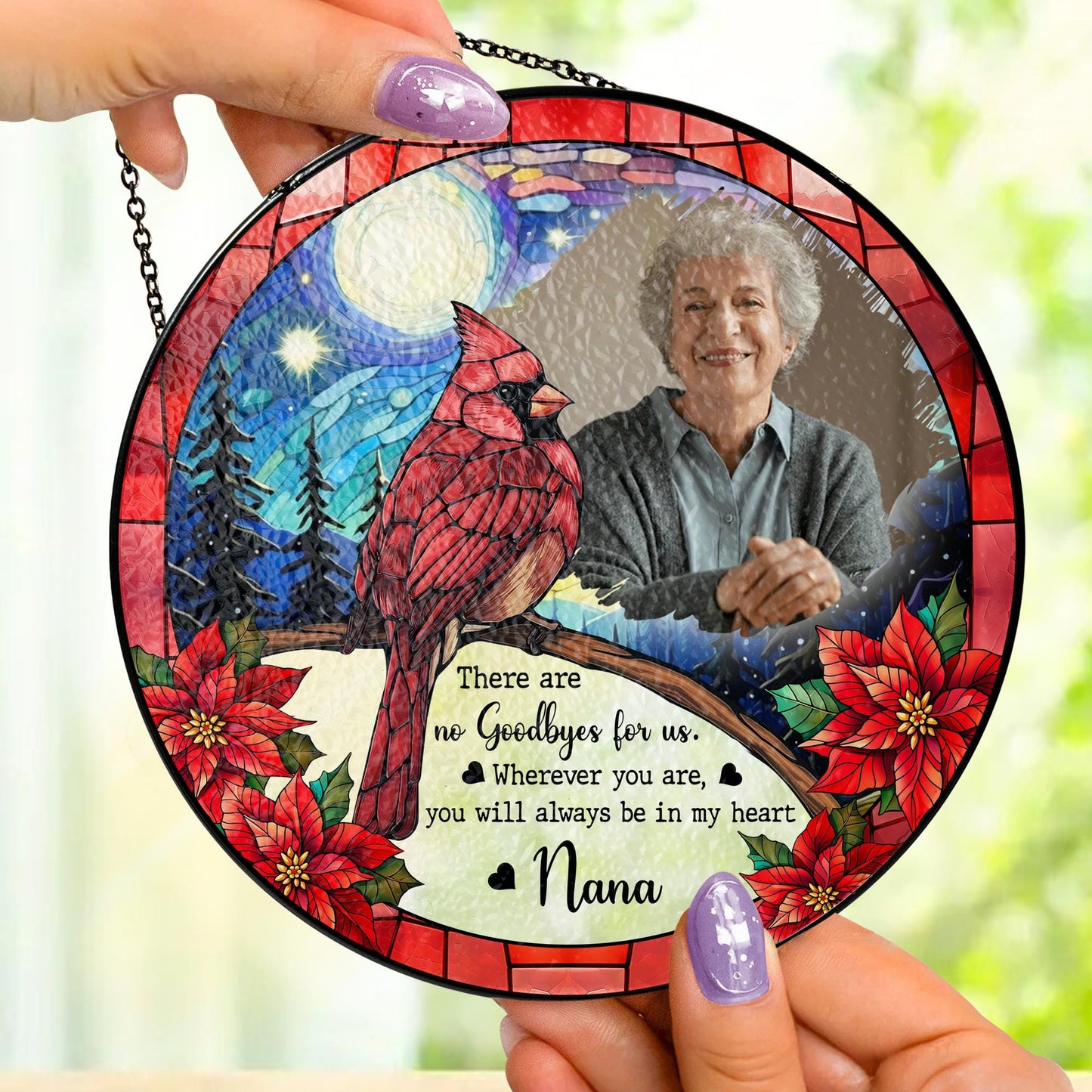Custom Photo Memorial Cardinal Suncatcher