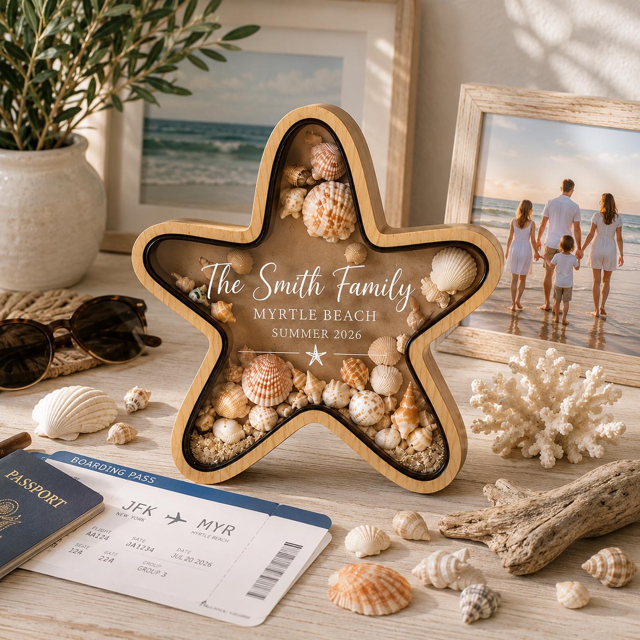 Personalized Beach Starfish Shell Collection Display