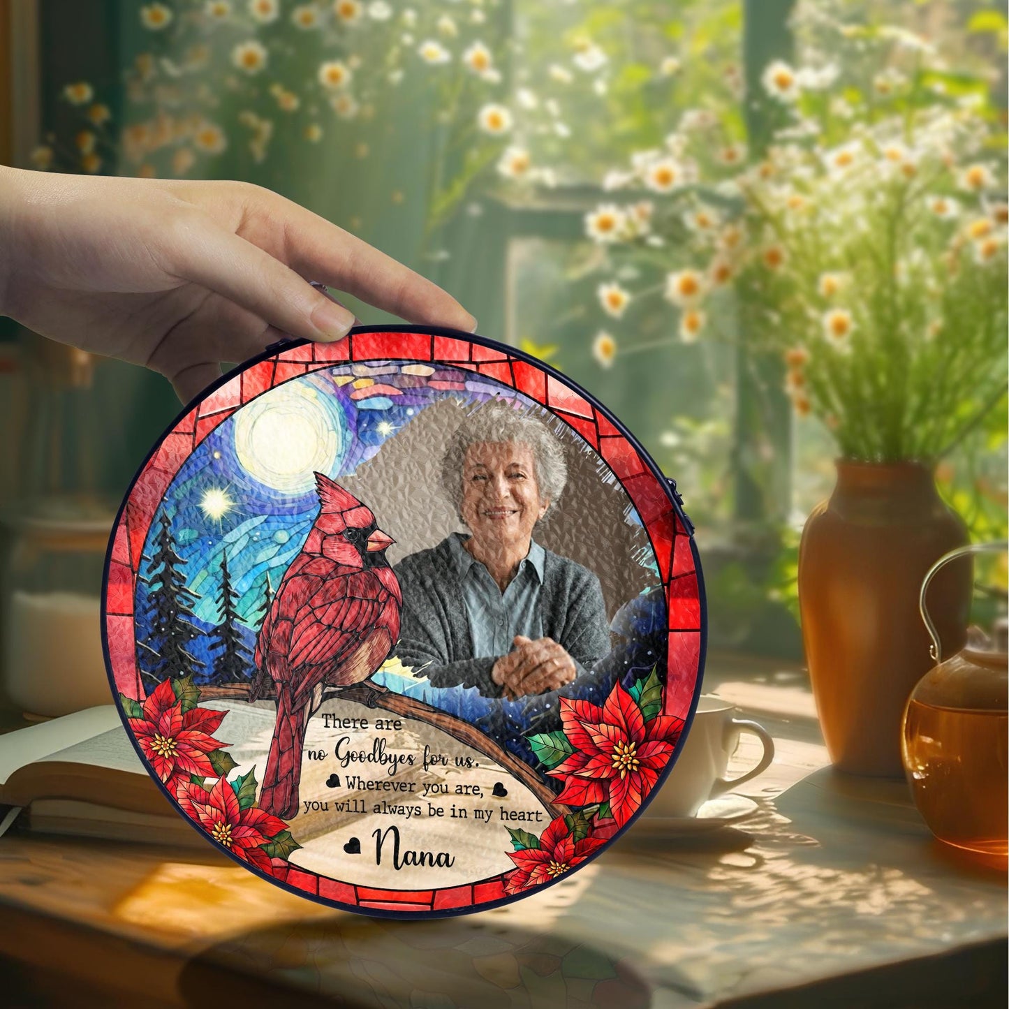 Custom Photo Memorial Cardinal Suncatcher