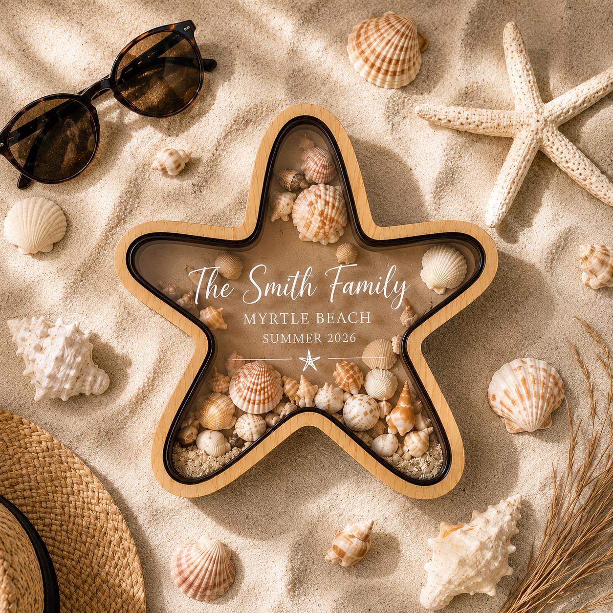 Personalized Beach Starfish Shell Collection Display