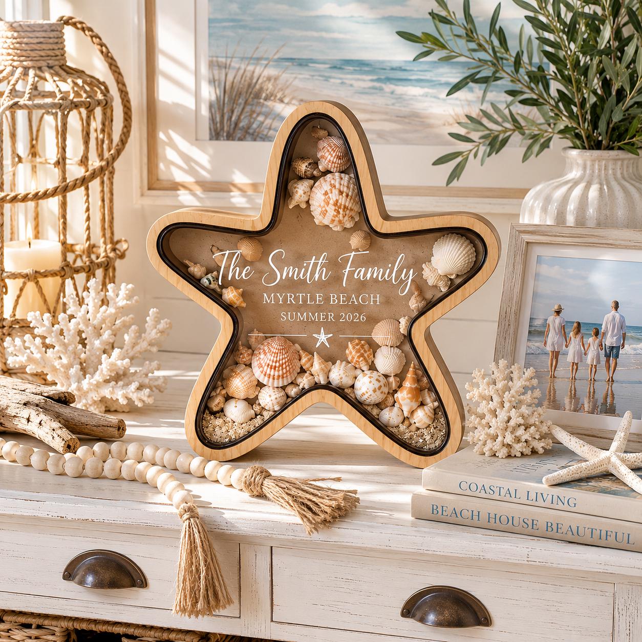 Personalized Beach Starfish Shell Collection Display