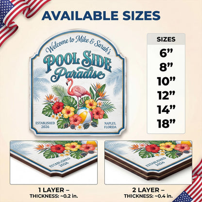 Custom Pool And Bar Wooden Door Sign
