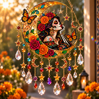 🌼 Día de los Muertos Crystal Suncatcher