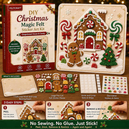 DIY Christmas Magic Felt Sticker Art Kit