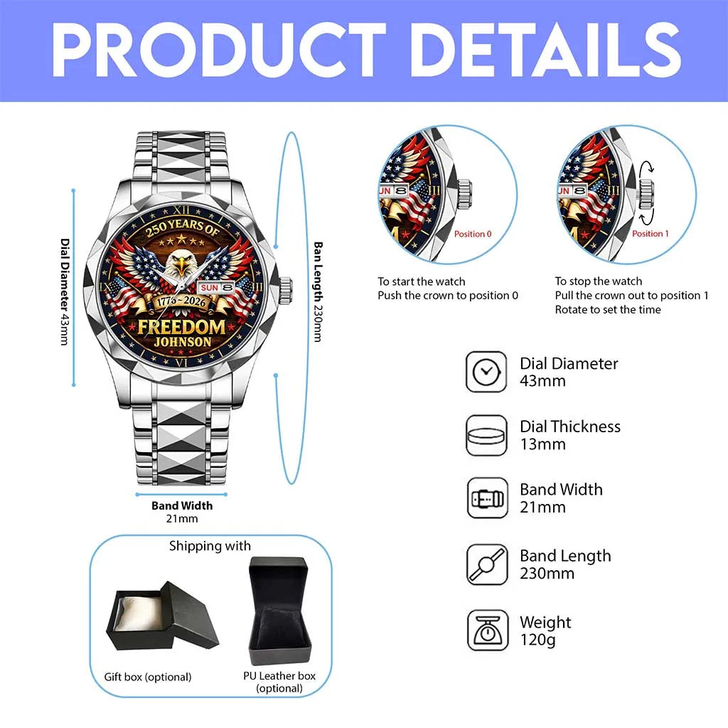 Personalized USA 250th Anniversary Eagle of Freedom Watch