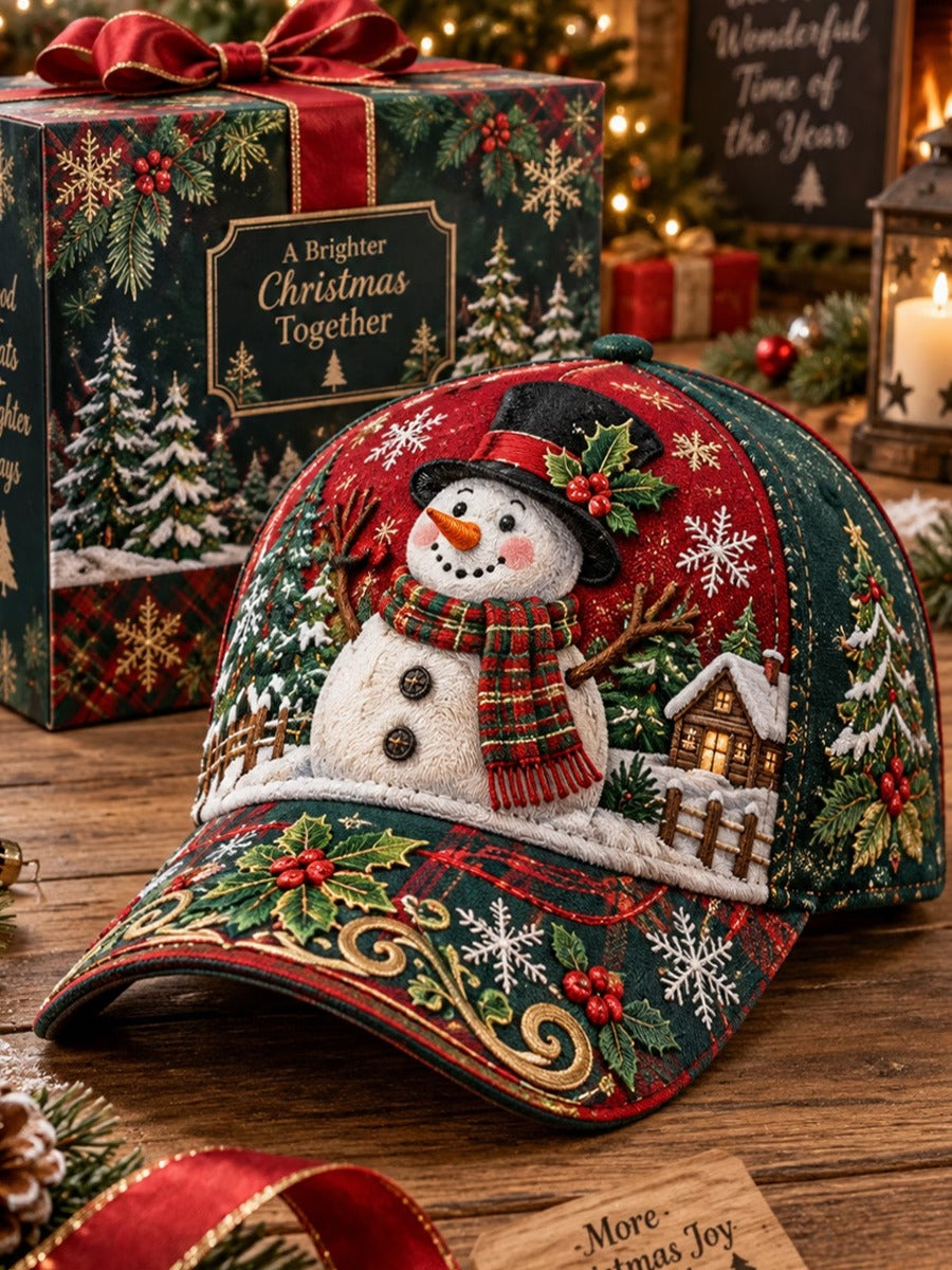 Christmas Floral Art Vintage Casual Baseball Cap