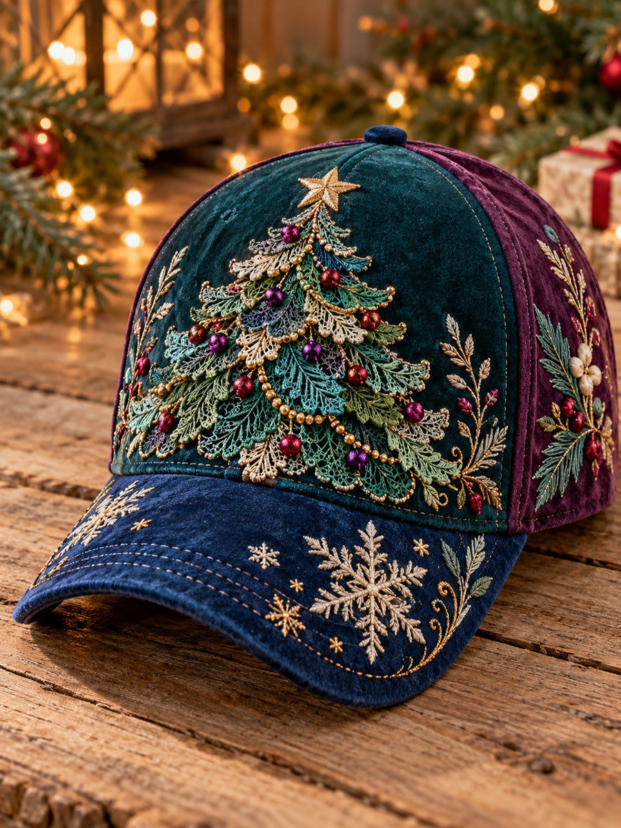 Christmas Floral Art Vintage Casual Baseball Cap