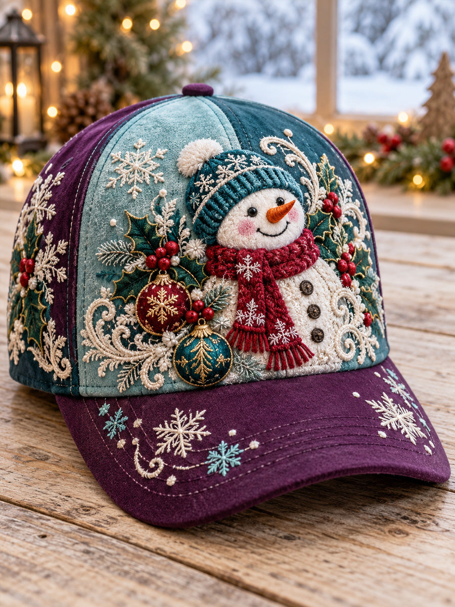 Christmas Floral Art Vintage Casual Baseball Cap