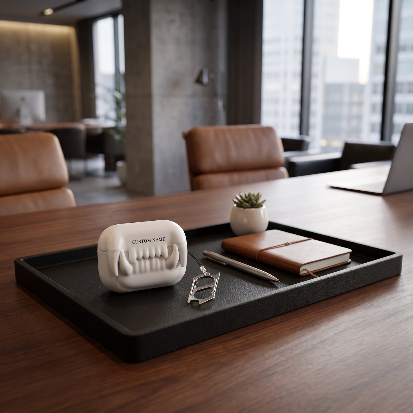 🦷 Custom Name Saber Tooth Silicone AirPods Case – Bold Style Meets Ultimate Protection