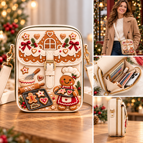🍪 Gingerbread Christmas Crossbody Bag | Carry a Little Holiday Magic