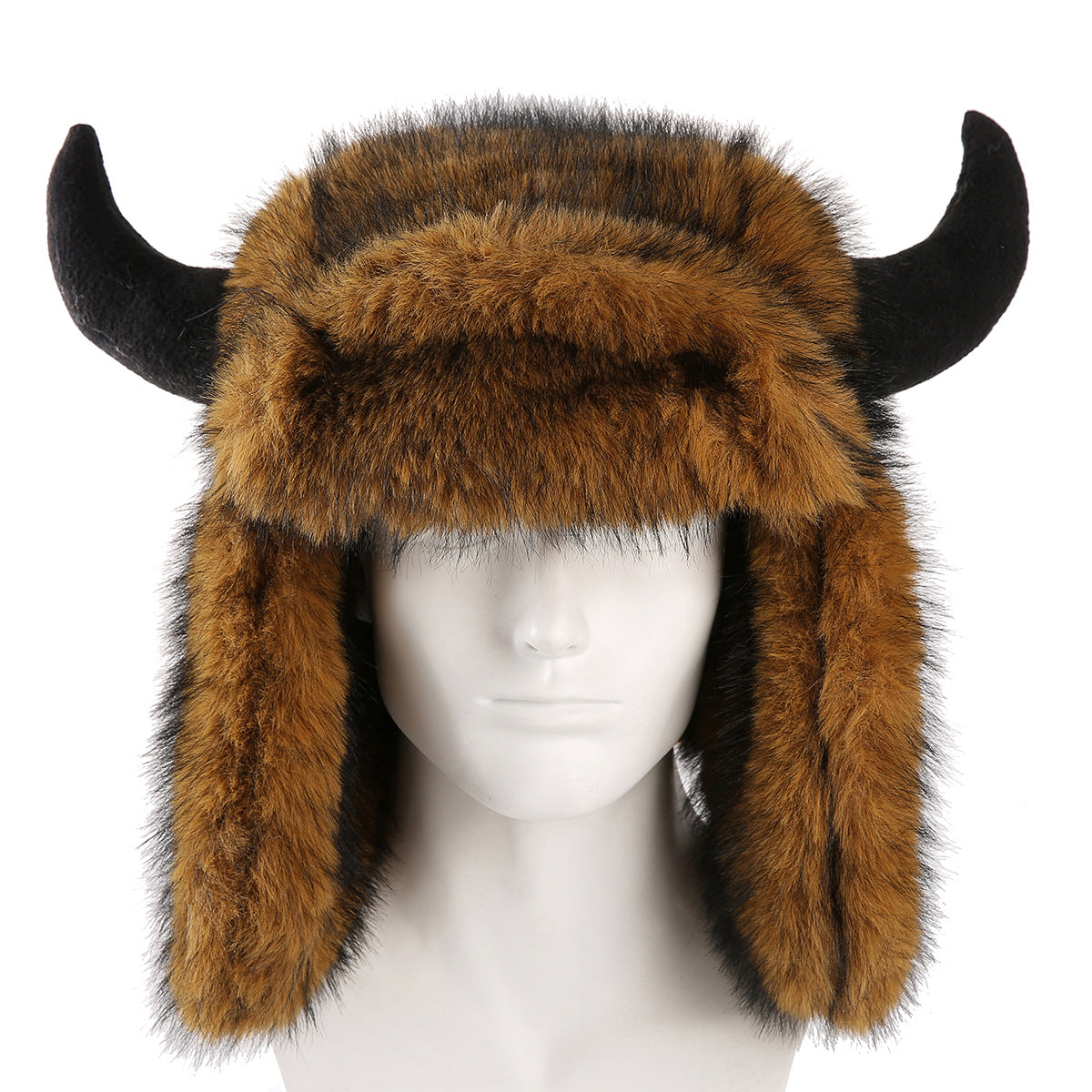 Stay Warm. Go Wild. — Furry Buffalo Horn Winter Hat