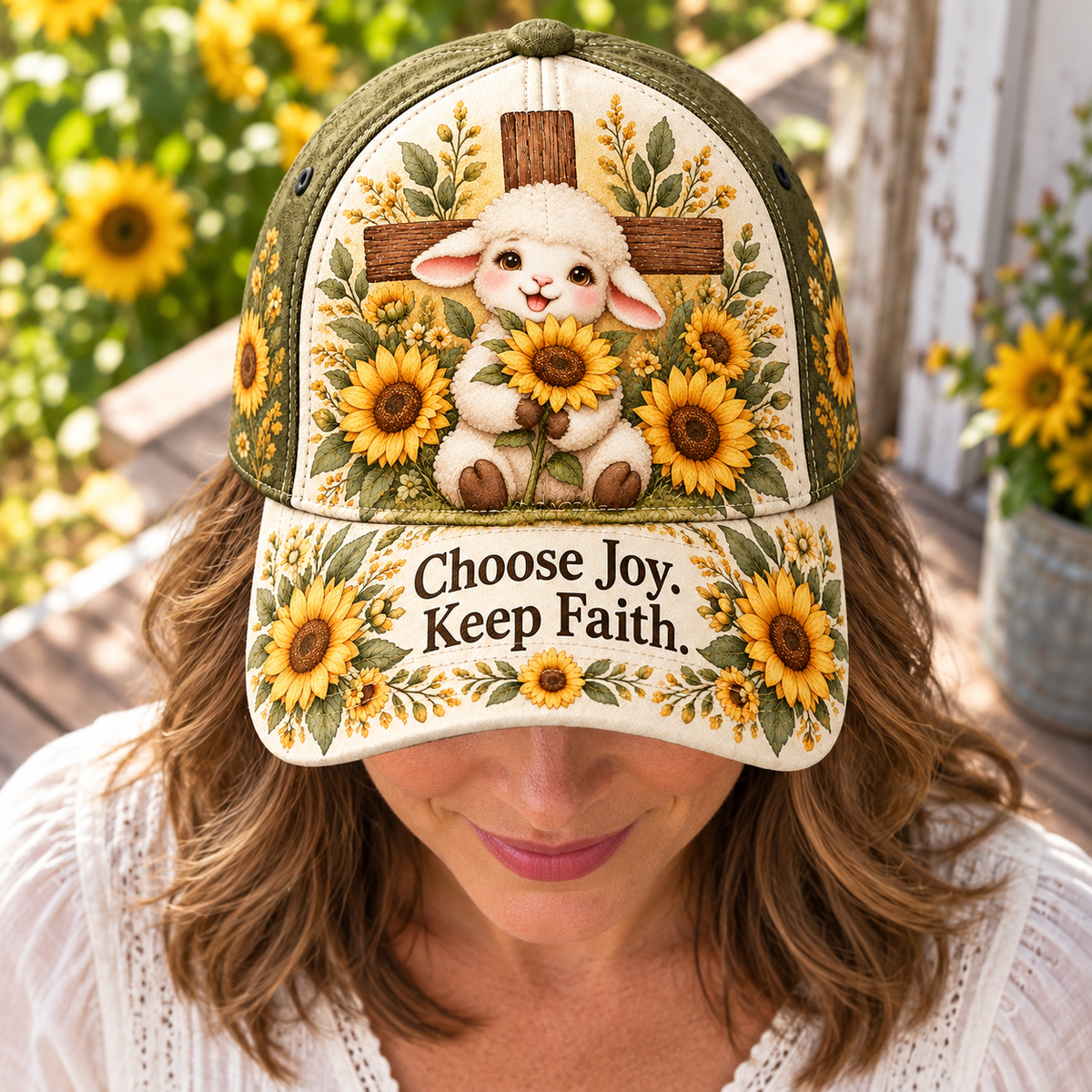 Christian Lamb Floral Baseball Cap – Wear Your Faith, Carry Your Hope