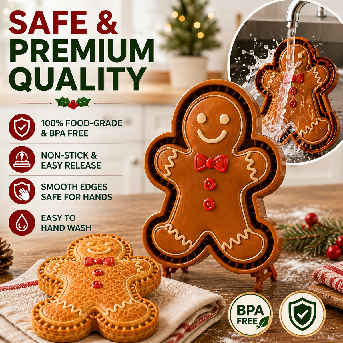 🎄 Christmas Mini Pie Moulds – 8 Festive Embossed Designs