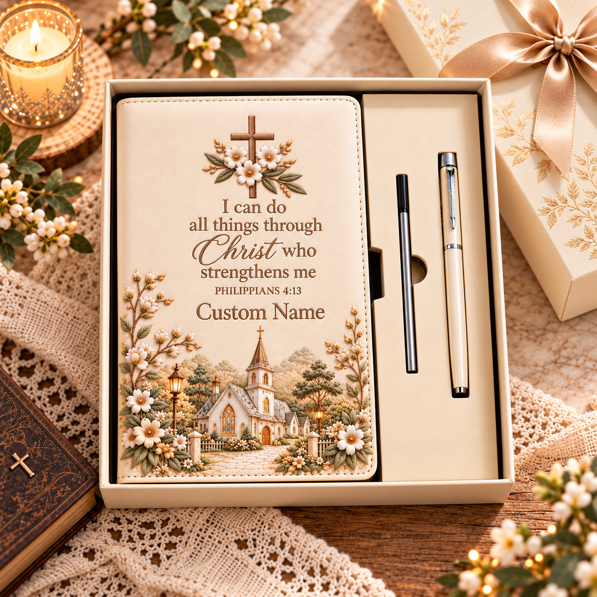 ✝️Carry Your Faith Journal Gift - Custom Name Faith Notebook With Pen & Gift Box🌿