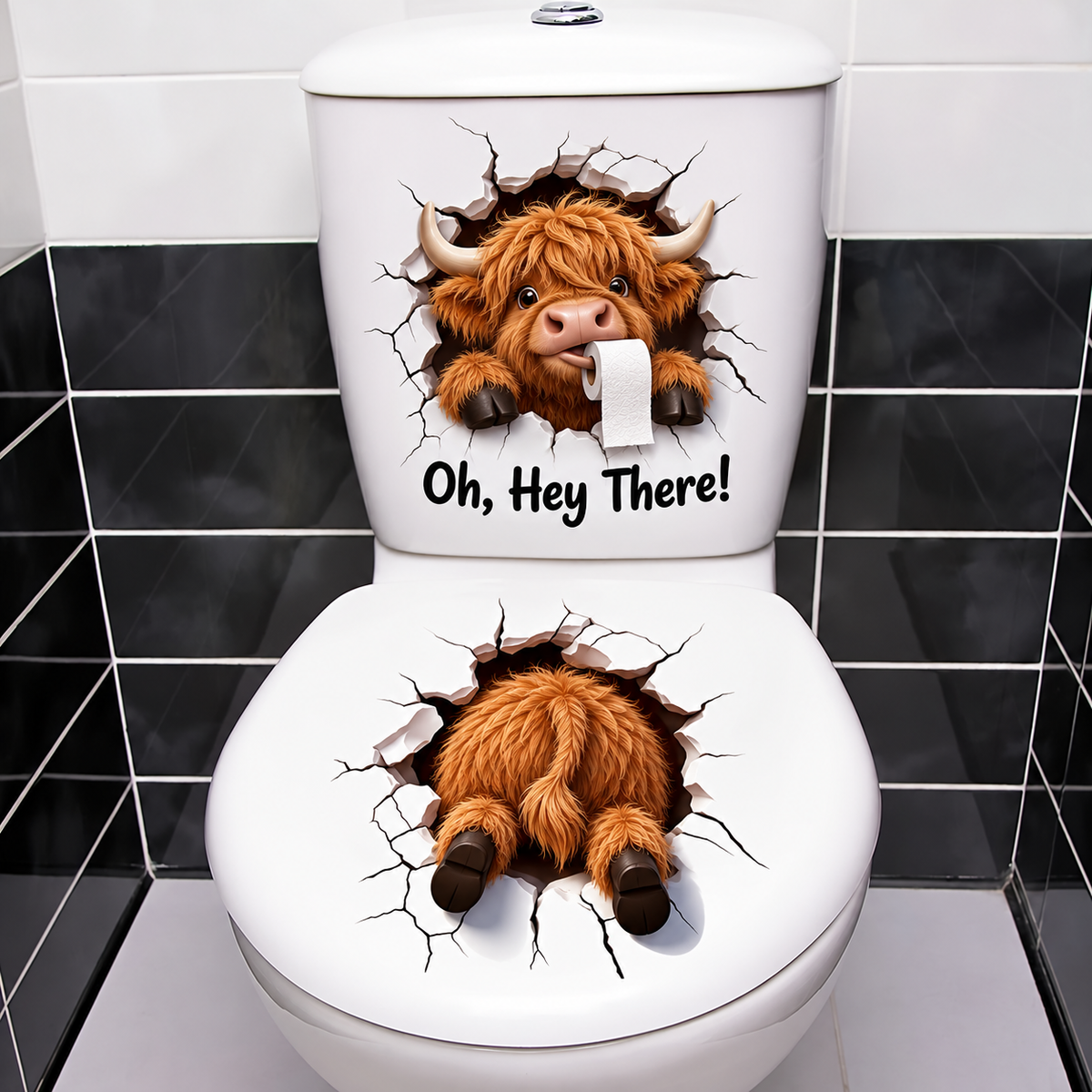 😂 Bathroom Buddies™ – Funny 3D Illusion Toilet Sticker Set