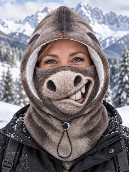 Funny Christmas Animal Balaclava Hood – Warm Winter Face Cover Ski Mask
