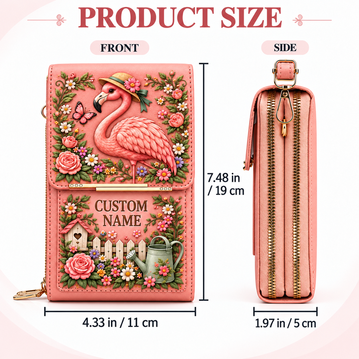 🌸 Personalized Floral Touchscreen Phone Crossbody Bag