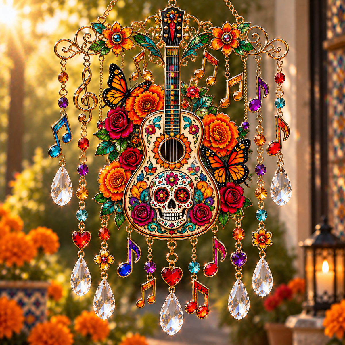 🌼 Día de los Muertos Crystal Suncatcher