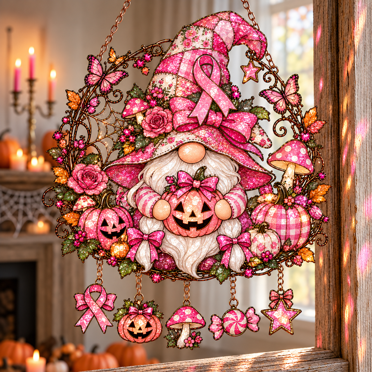 🎀 Pink Ghost Halloween Suncatcher 👻