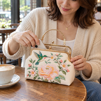 🌸 Carry a Little Garden — Vintage Floral Embroidered Handbag