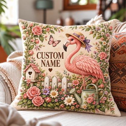 🌸 Personalized Garden Animal Pillow Cover