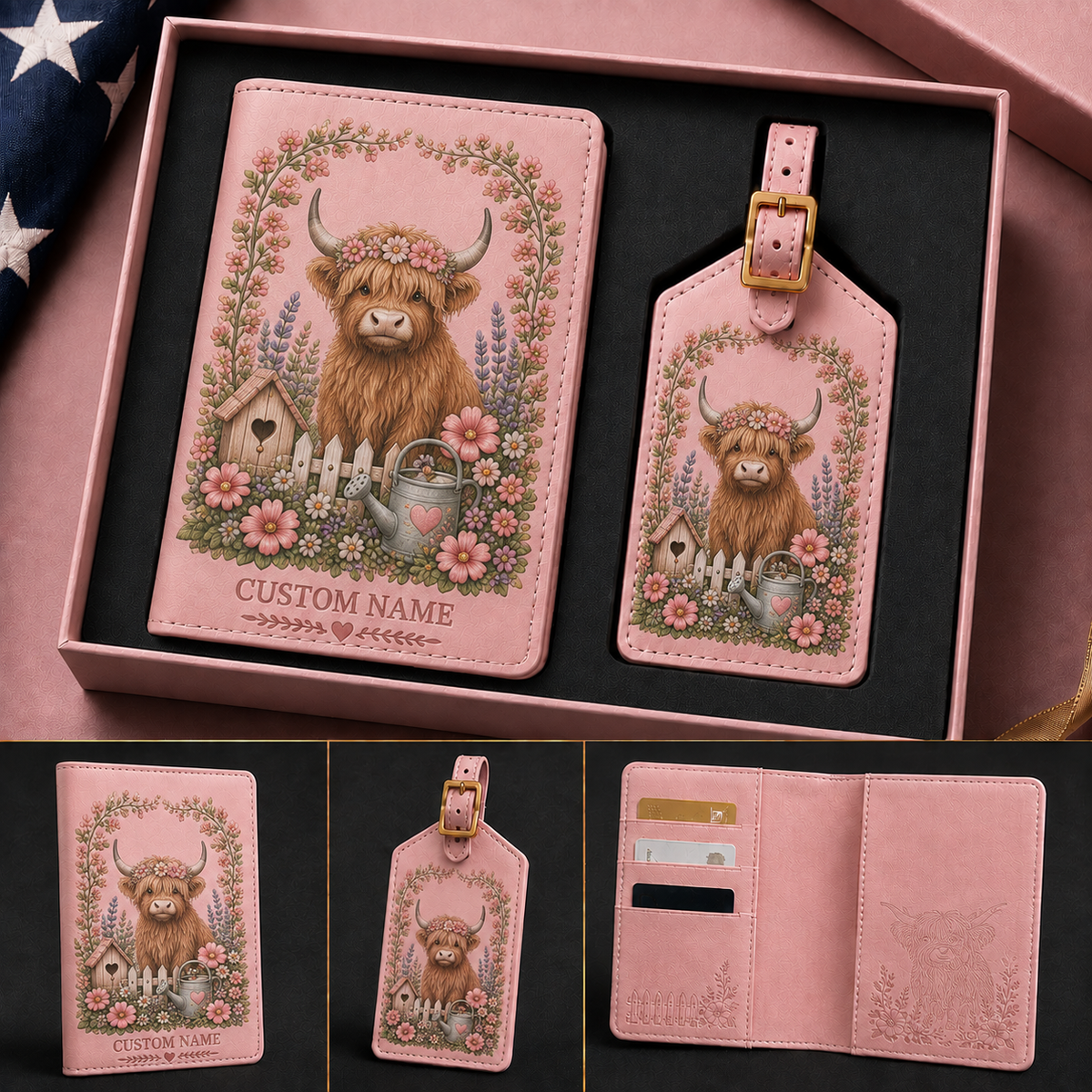 🌸 Personalized Garden Passport Holder & Luggage Tag Set - Perfect Gift For Her🌿