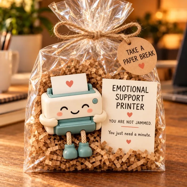 🔥 Emotional Support Desk Companions 🎁 Funny Coworker Gift with Encouraging Message Card